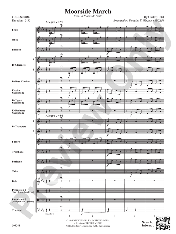 Moorside March - Concert Band Conductor Score & Parts (Digital Download)