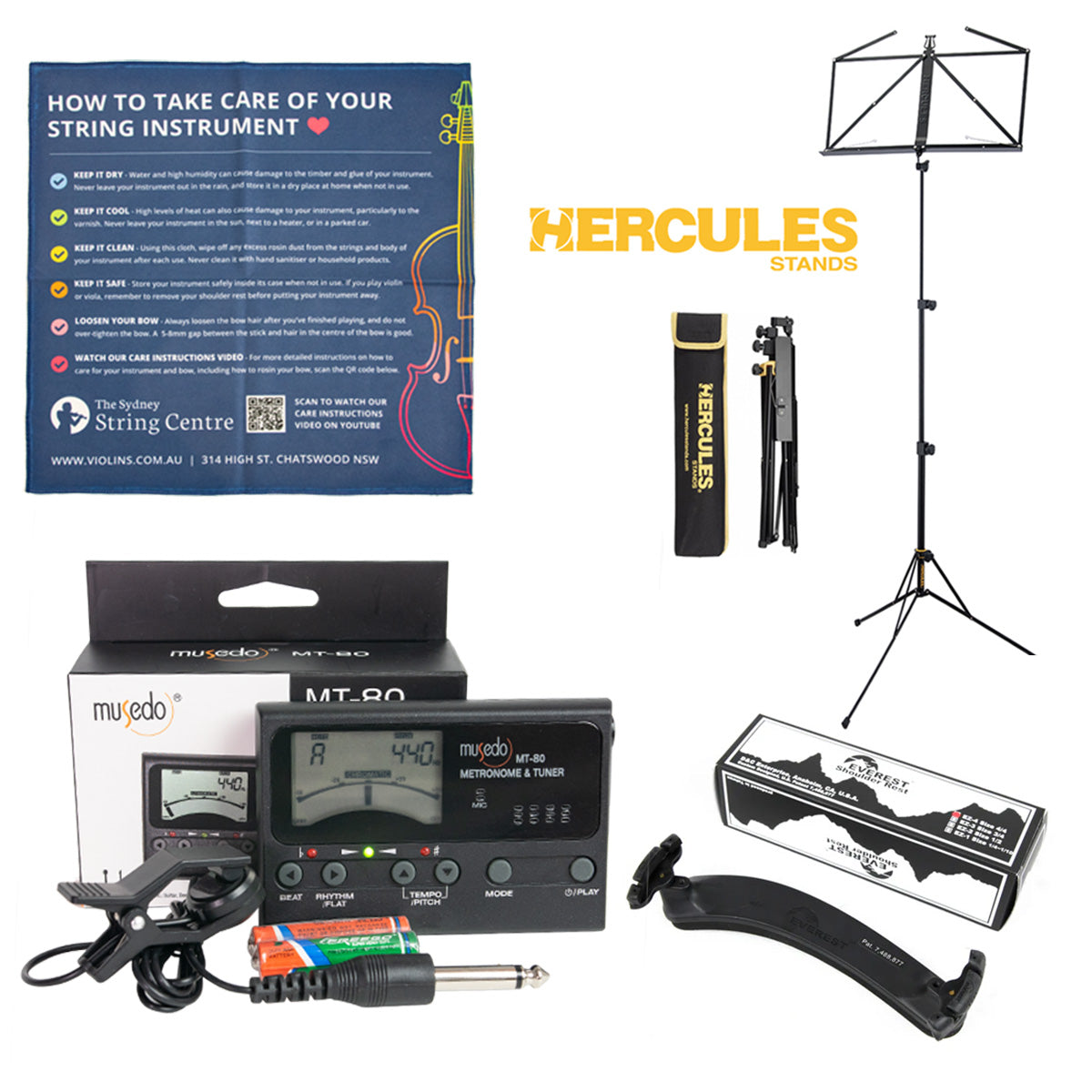Violin Accessory 'Mini Starter' Pack (4/4)