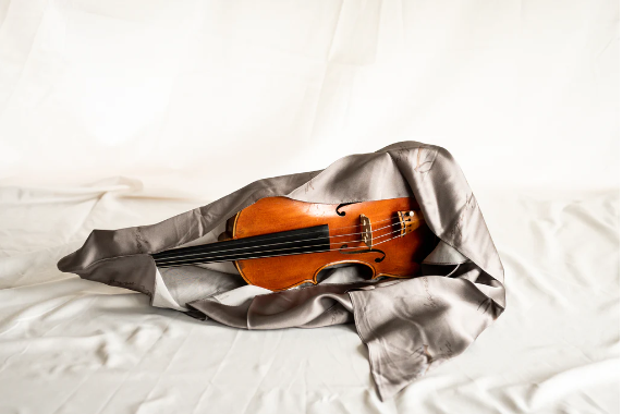 Silk Instrument Wrap - Leatherwood, Mulberry Silk, Slate Grey