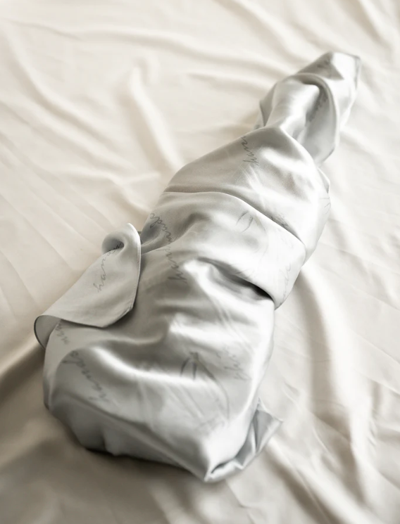 Silk Instrument Wrap - Leatherwood, Mulberry Silk, Slate Grey
