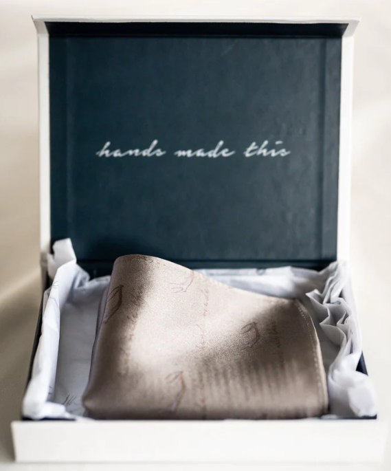 Chinrest Cover - Leatherwood Mulberry Silk, Slate Grey