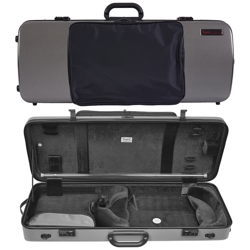 Viola Case - Bam Hightech Oblong with Pocket Silver Carbon