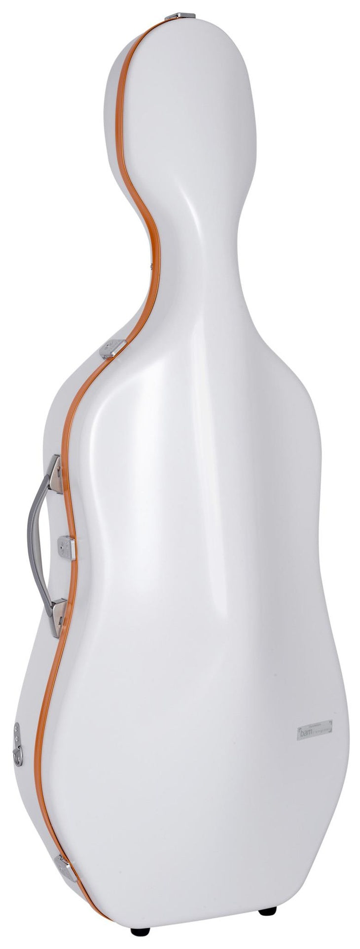 Cello Case - Bam Ice Supreme Hightech White with Orange Fittings