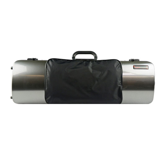 BAM Hightech Oblong Violin Case with Pocket Silver Carbon