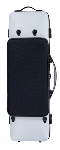 Violin Case - Bam Ice Supreme Hightech Oblong White with Orange Fittings