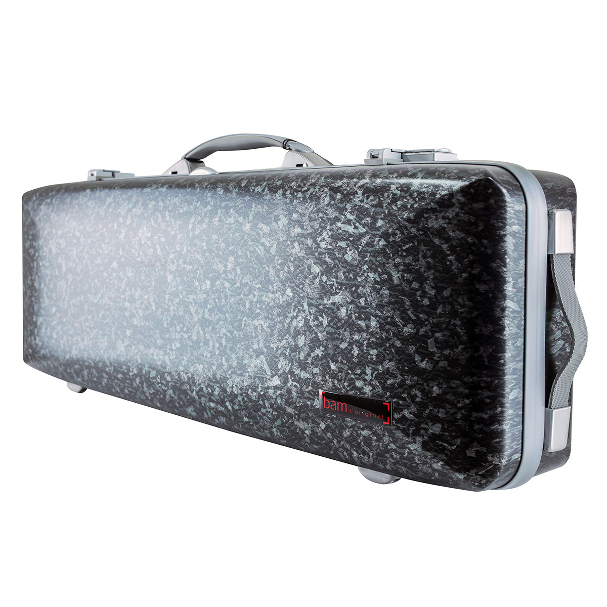 Violin Case - Bam Rocks Hightech Oblong Violin Case with Back Pocket, Carbon Forgé, 4/4