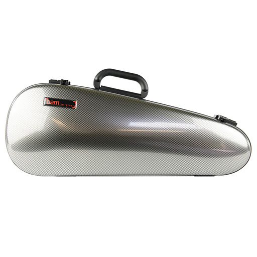 BAM Hightech Overhead Violin Case for Instrument Only Silver Carbon