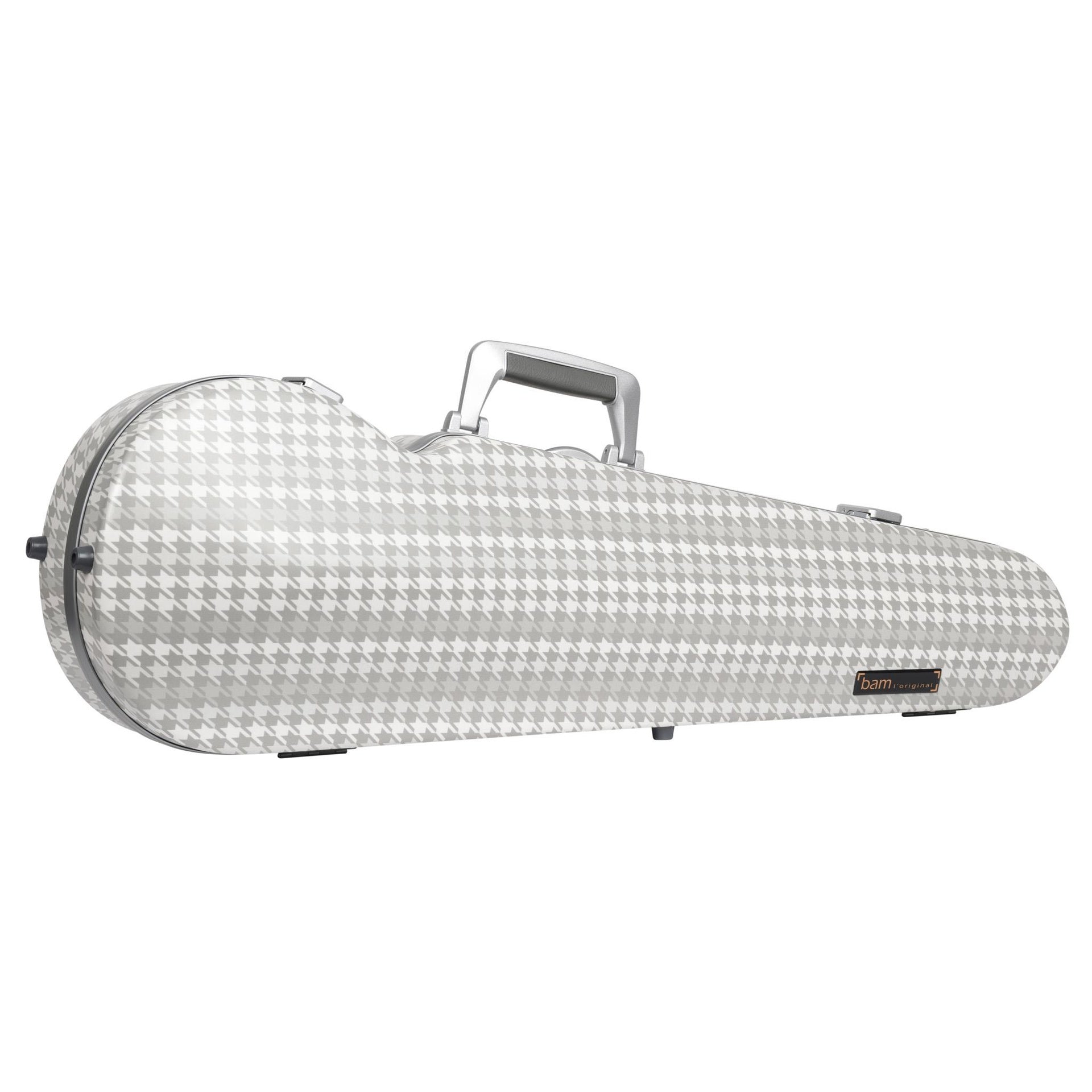 BAM Cabourg Hightech Contoured Violin Case Grey with Silver Trim