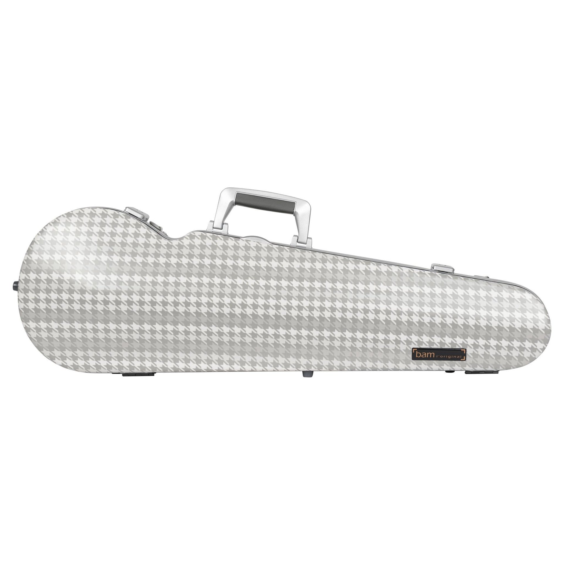 BAM Cabourg Hightech Contoured Violin Case Grey with Silver Trim