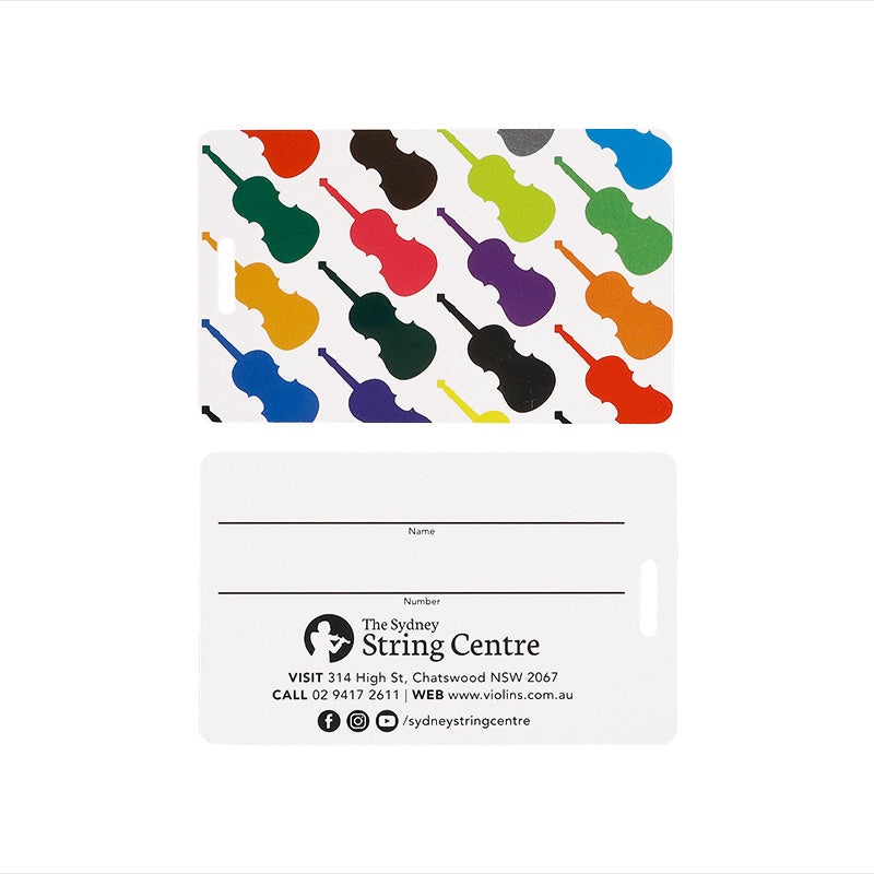 SSC Name Tag - White with Colourful String Instruments
