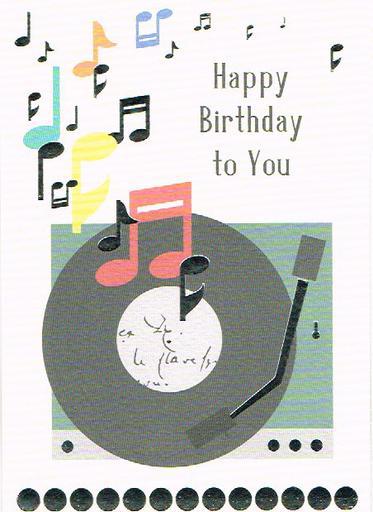 Greeting Card - Happy Birthday Record Player