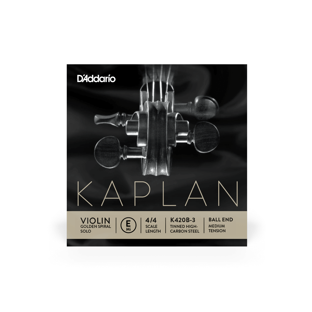 Kaplan Golden Spiral Solo Violin, E (Tinned High-Carbon Steel/Med/Ball), 4/4