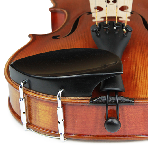Violin Chinrest - Kreisler Tekka Ebony Chrome Fittings
