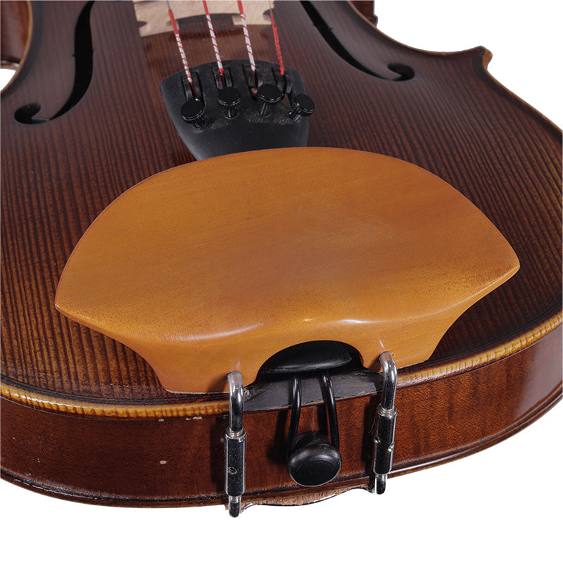 Violin Chinrest - Kreisler Old Flesch Boxwood  Chrome Fittings