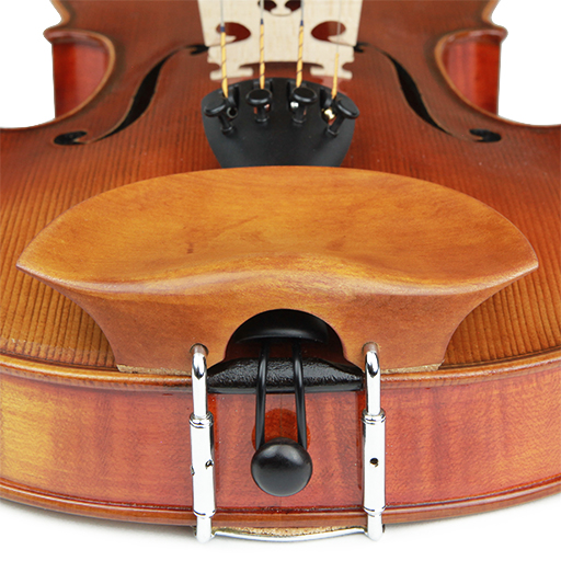 Violin Chinrest - Kreisler Old Flesch Boxwood  Chrome Fittings