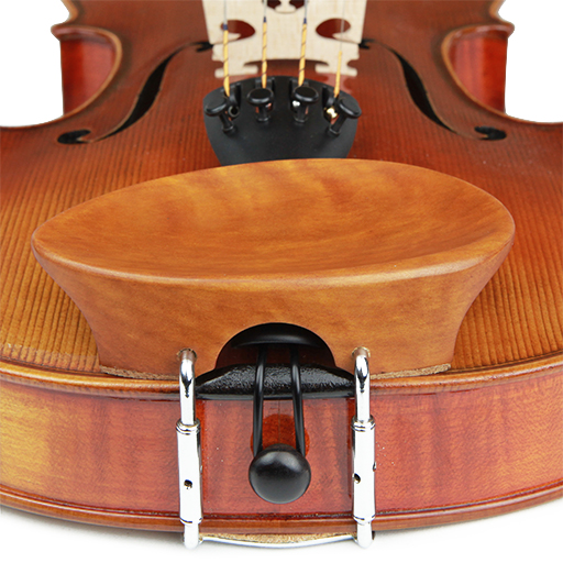 Violin Chinrest - Kreisler Flesch New Boxwood  Chrome Fittings