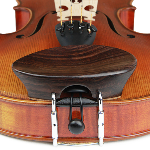 Violin Chinrest - Kreisler Flesch New Rosewood Chrome Fittings