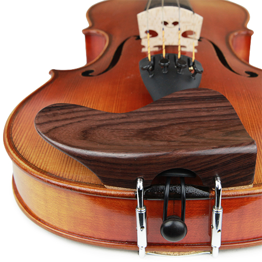 Violin Chinrest - Kreisler Berber Rosewood  Chrome Fittings