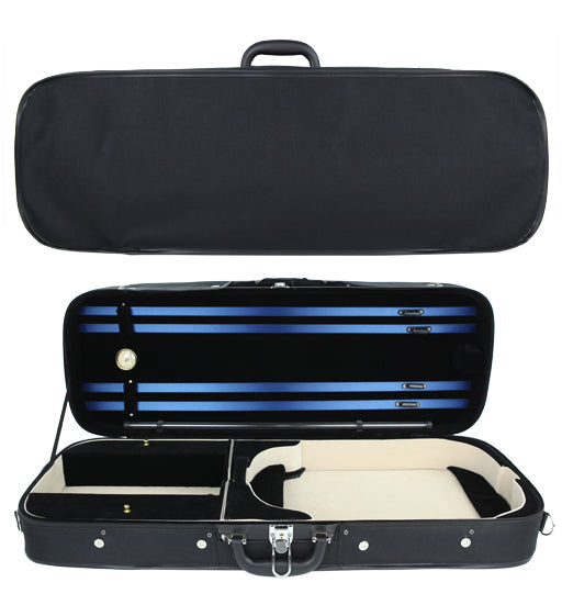 Viola Case - Kreisler Oblong Adjustable Black with Cream int