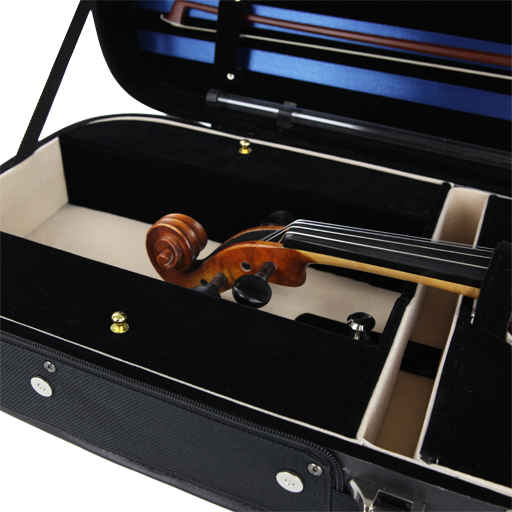 Viola Case - Kreisler Oblong Adjustable Black with Cream int