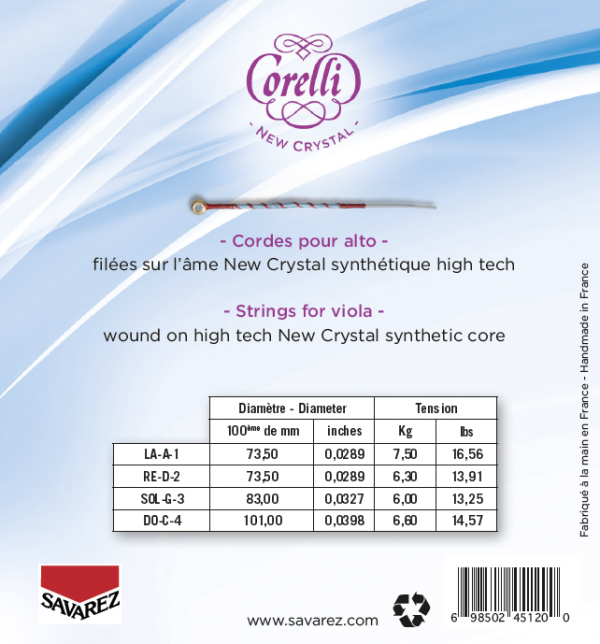 Corelli New Crystal Viola String Set 15-16.5" Medium