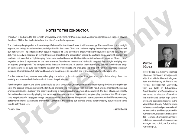 Pink Panther Remix - Jazz Ensemble Conductor Score & Parts (Digital Download)