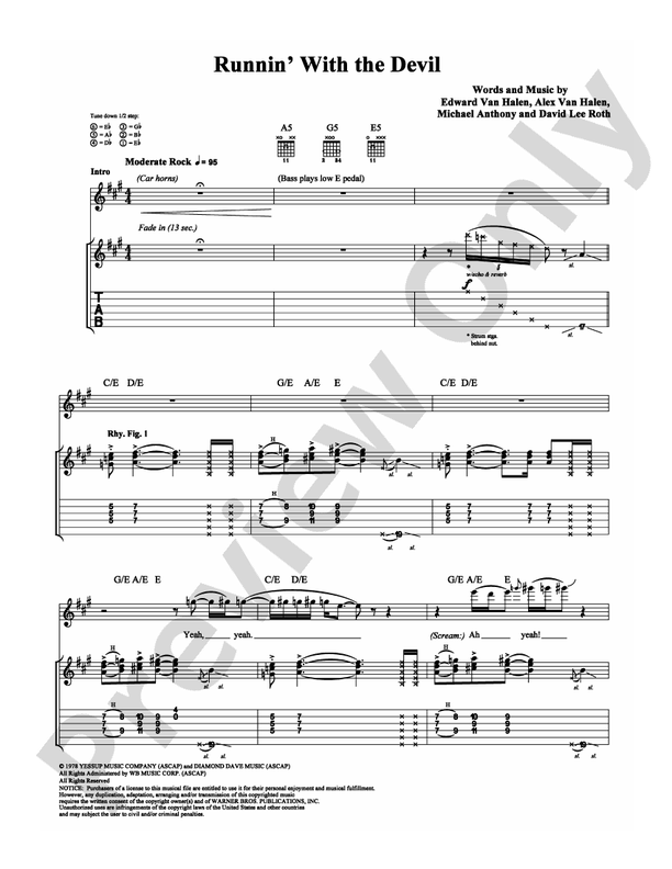 Runnin' with the Devil - Guitar TAB (Digital Download)