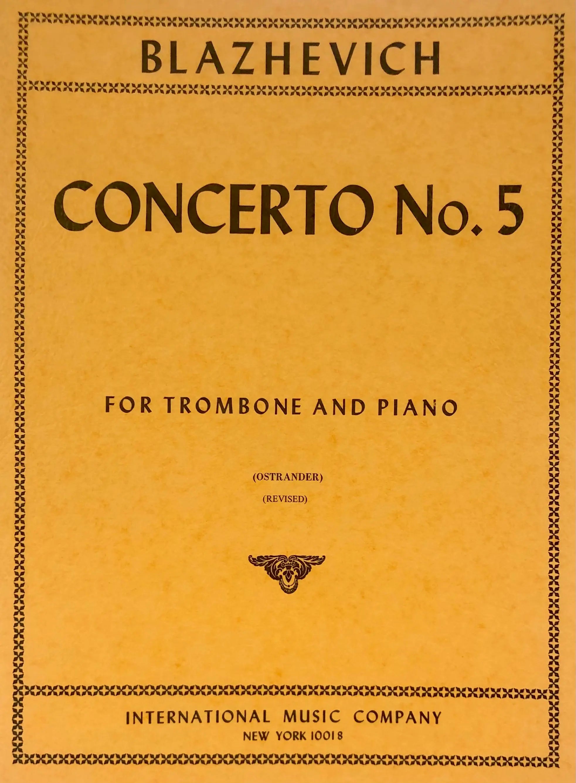 BLAZEVICH - CONCERTO NO 5 FOR TROMBONE/PIANO IMC1590