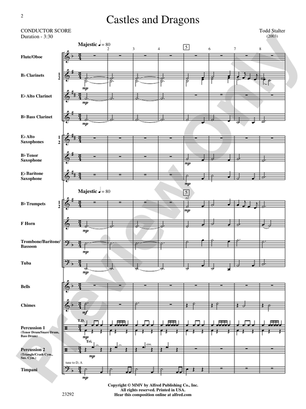 Castles and Dragons - Concert Band Conductor Score & Parts (Digital Download)