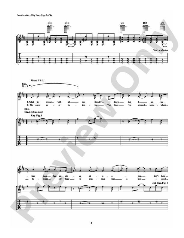 Out of My Head - Guitar TAB (Digital Download)