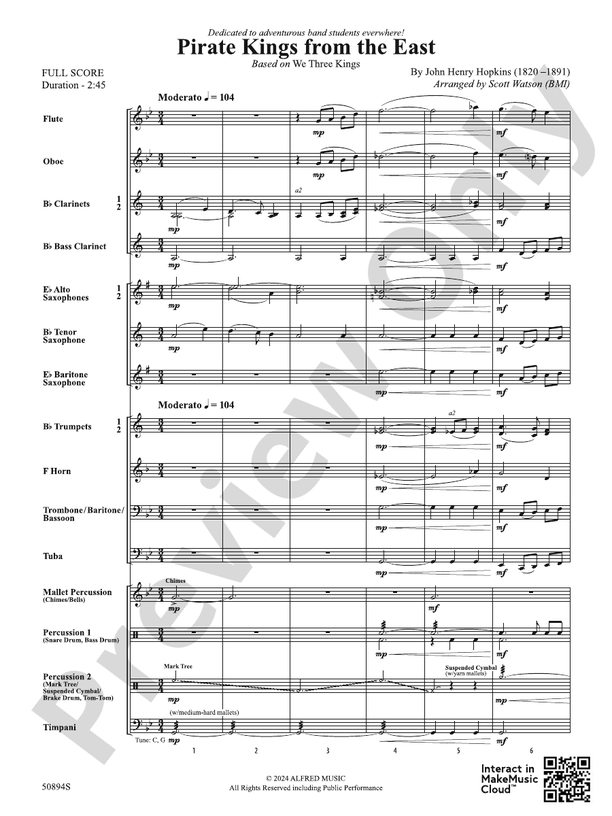 Pirate Kings from the East – Concert Band Conductor Score & Parts (Digital Download)