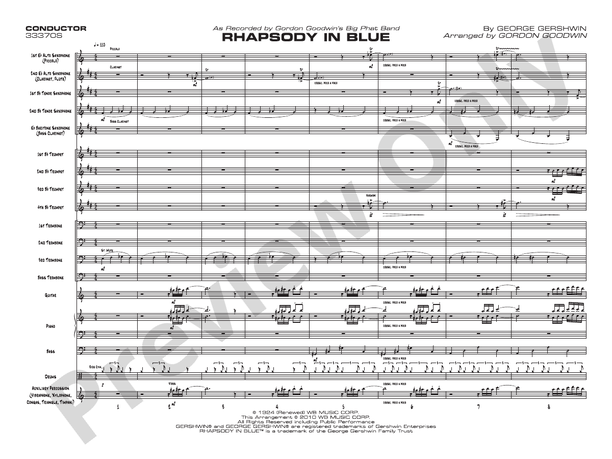 Rhapsody in Blue (Grade 6) - Jazz Ensemble Conductor Score & Parts(Digital Download)