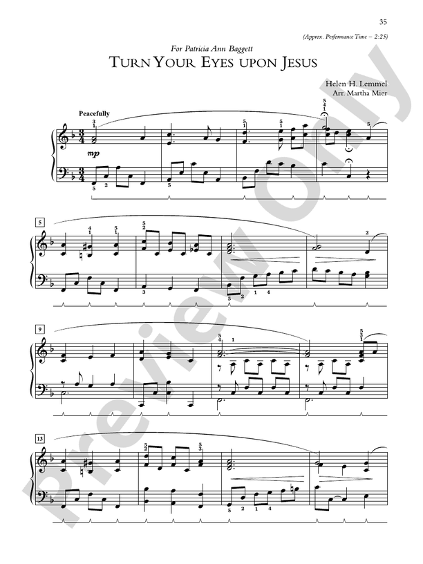 Turn Your Eyes upon Jesus  - Piano Solo (Digital Download)