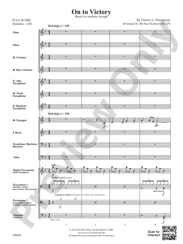 On to Victory - Concert Band Conductor Score & Parts (Digital Download)