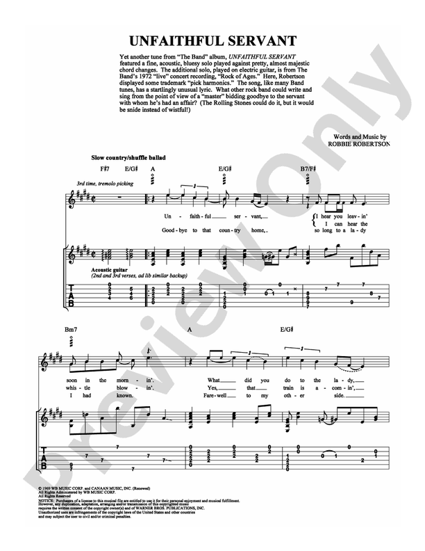 Unfaithful Servant - Guitar TAB (Digital Download)