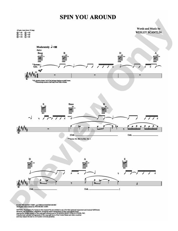 Spin You Around - Guitar TAB (Digital Download)