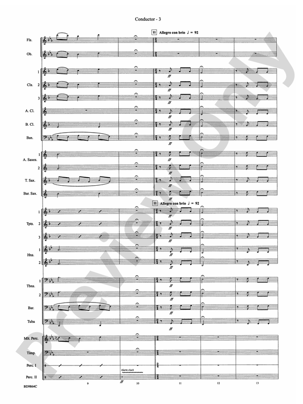 Morning Madness (a novelty featuring the Percussion Section) - Concert Band Conductor Score & Parts (Digital Download)