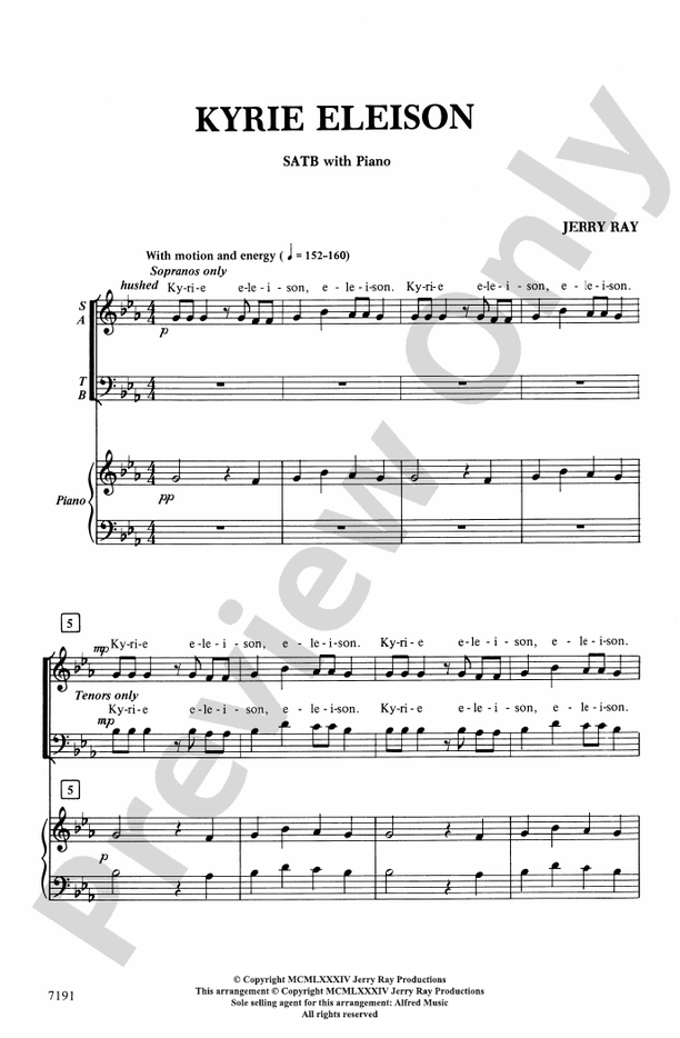 Kyrie Eleison - Jerry Ray – SATB Choral Octavo (Digital Download)
