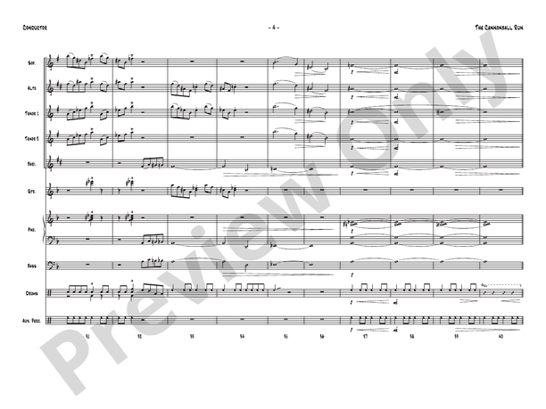 The Cannonball Run (Written for five saxes) - Jazz Ensemble Conductor Score & Parts (Digital Download)