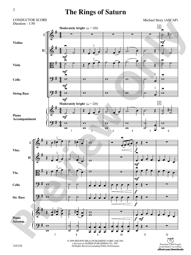 The Rings of Saturn – String Orchestra Conductor Score & Parts (Digital Download)