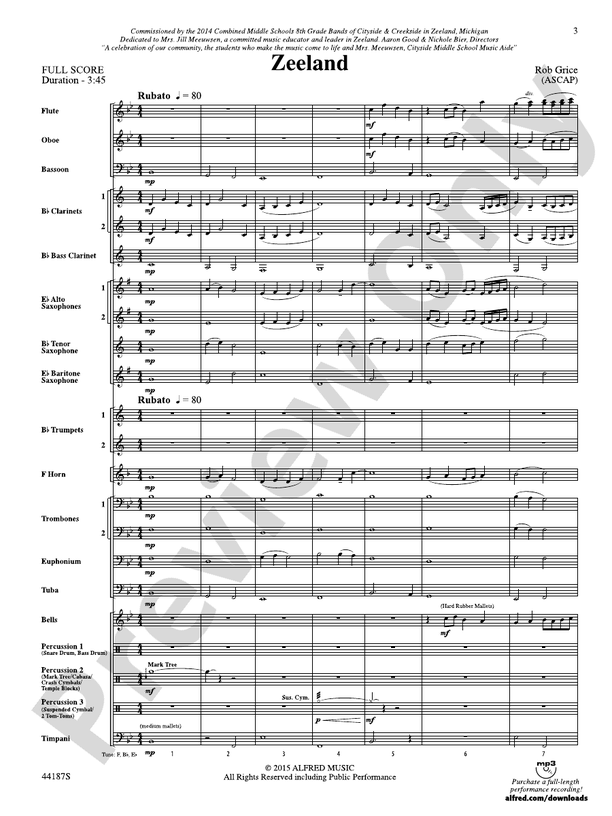 Zeeland - Concert Band Conductor Score & Parts (Digital Download)