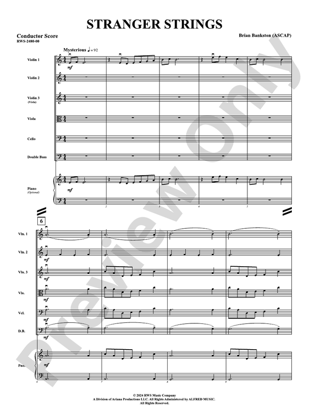 Stranger Strings - String Orchestra Conductor Score & Parts (Digital Download)