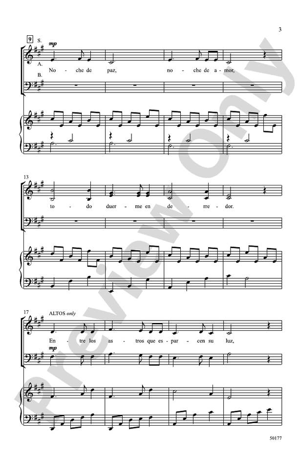 Noche de Paz - SAB Choral Octavo (Digital Download)