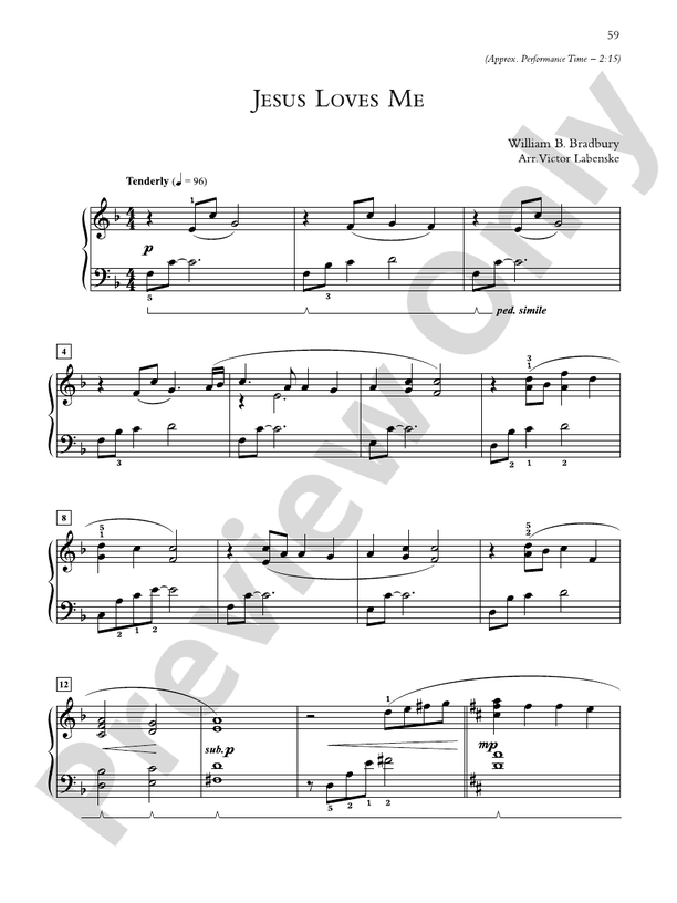 Jesus Loves Me (Arr. Victor Labenske) - Piano Solo (Digital Download)