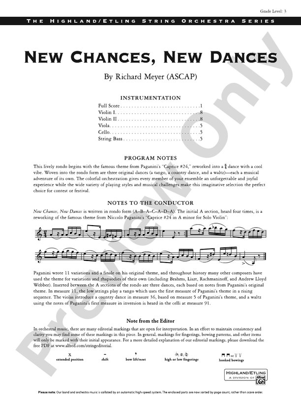 New Chances, New Dances - String Orchestra Conductor Score & Parts (Digital Download)