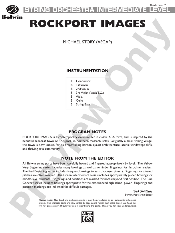 Rockport Images – String Orchestra Conductor Score & Parts (Digital Download)