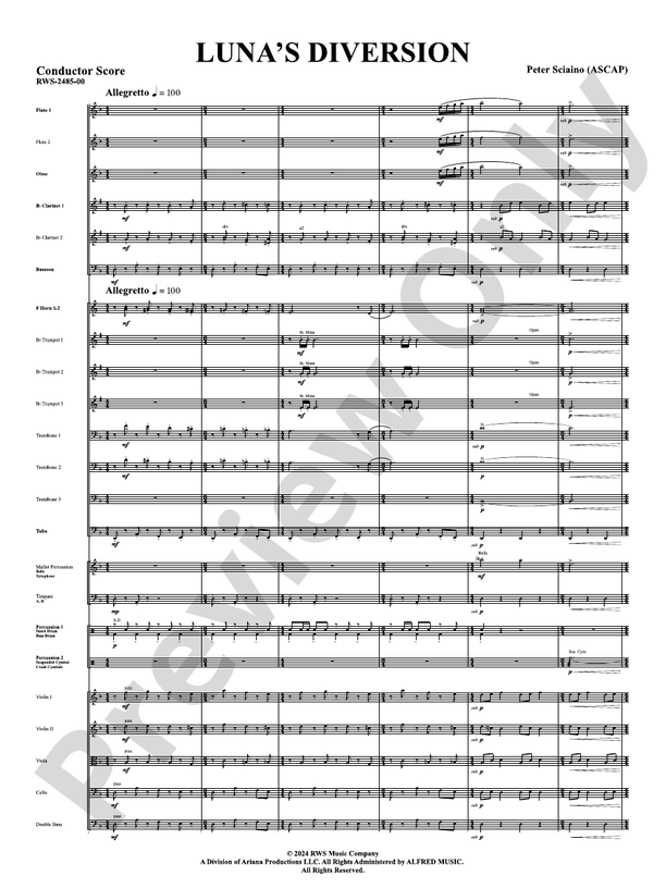 Luna's Diversion - Full Orchestra Conductor Score & Parts (Digital Download)