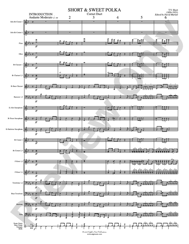 Short and Sweet (Cornet Duet and Concert Band) - Concert Band Conductor Score & Parts (Digital Download)