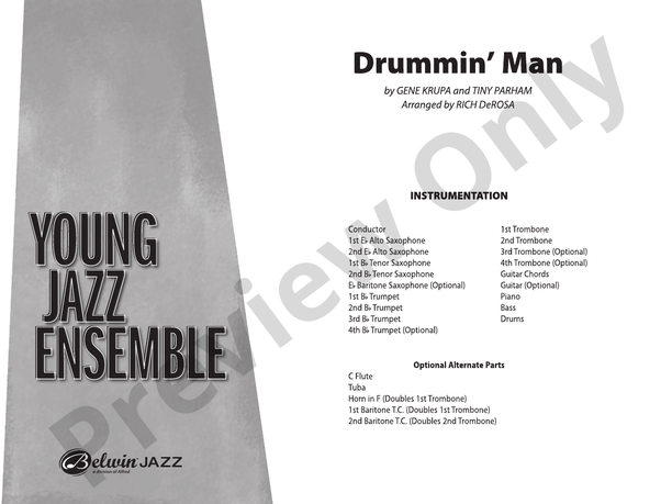 Drummin' Man - Jazz Ensemble Conductor Score & Parts (Digital Download)