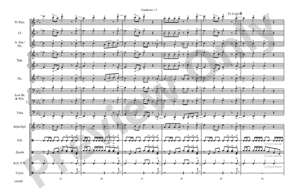 Disco Inferno – Marching Band Conductor Score & Parts (Digital Download)